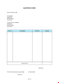 Quotation Form