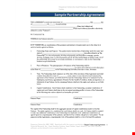 Create a Strong Partnership with Our Partnership Agreement Template example document template