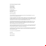 Hotel Assistant Manager Cover Letter example document template