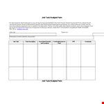 Job Task Analysis Form example document template