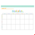 Sunday Meal Plan Template example document template