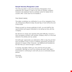 Letter Of Volunteer Resignation Template example document template