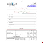 Wedding Photographer | Stunning Images | Get a Photographic Quotation example document template