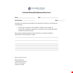 Criminal History Disciplinary Action Form example document template