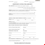 Independent Contractor Agreement | Contractor Registration & Obligations example document template