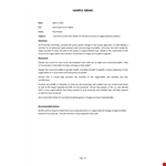 Sample Memo Template example document template