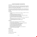 Category Manager Job Description example document template