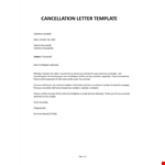 Cancellation of contract letter example document template
