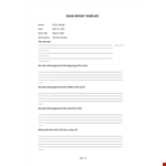 Book Report Template example document template