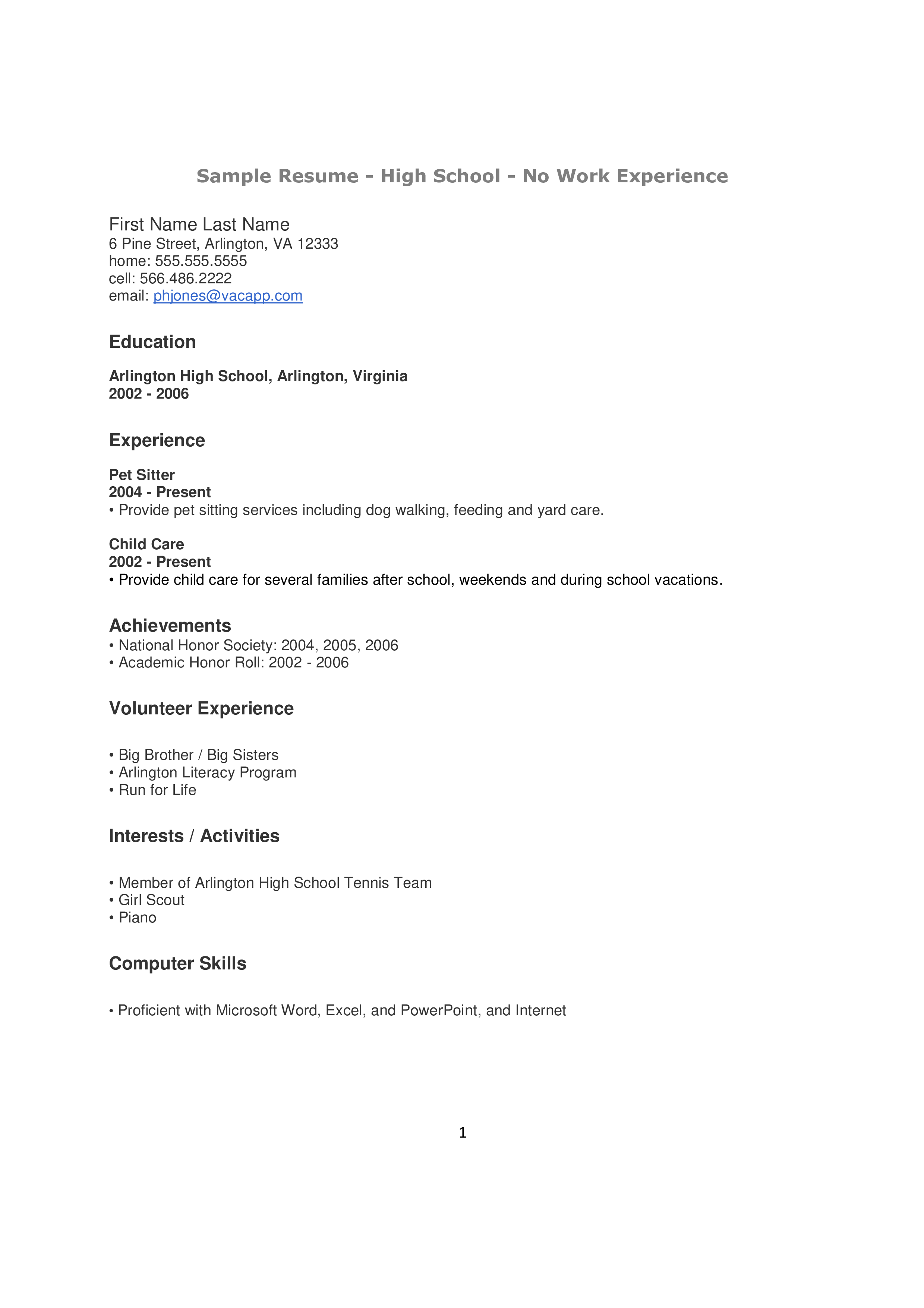 Teenage Resume With No Work Experience teenage-resume-with-no-work-experience