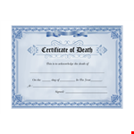 Death Certificate Template - Customizable and Quick to Use example document template