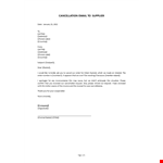 Cancelling Email To Suppliers Template example document template