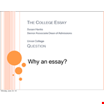 Sample College Informative Essay: Addressing Critical College Essay Questions example document template