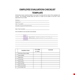 Employee Evaluation Checklist Template example document template