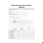 Employee Evaluation Checklist Template example document template 