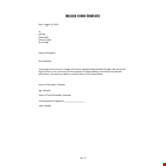 Release Form Template example document template