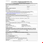 Reimbursement Form | Medical Assistance Section example document template