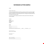 Notarized Letter example document template