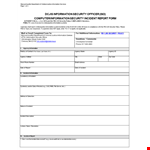 Security Officer Incident Report - Detailed Information on Criminal Justice Incidents example document template