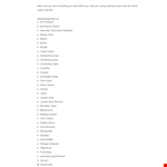 Spring Cleaning Supply List example document template