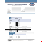 Product Failure Analysis Template example document template 