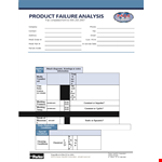 Product Failure Analysis Template example document template