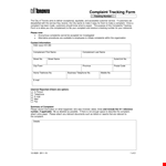 Disciplinary Action Tracking - Complaint Tracking & Information example document template