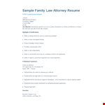 Family Law Attorney Resume Sample example document template