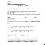 Rental Background Check Authorization Form: Simple Application for Rental Applicant (State) example document template
