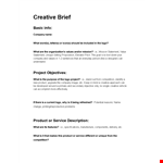 Craft Your Winning Creative Brief | Company Name example document template
