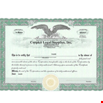 Create Your Own Stock Certificate Template to Issue Shares example document template