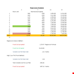 Cost Regression Analysis Excel example document template 