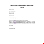 Candidate rejection email example document template