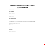 Condolence on fathers death reply letter example document template 