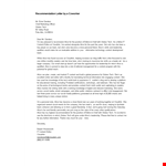 Recommendation Letter By A Coworker example document template