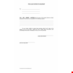 Five Day Notice To Occupant example document template