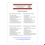 Work Plan Calendar example document template