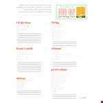 Family Packing List Template For Vacation example document template