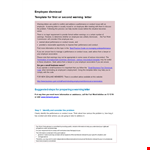Performance Meeting: Employee Warning Letter and Action Plan example document template