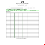 Petty Cash Log - Track Research, Balance & Amount with Friends example document template