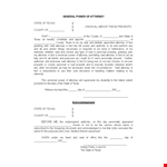 Texas Power of Attorney Template example document template