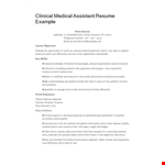 Clinical Medical Assistant Resume Example example document template