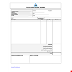 Sample Construction Invoice Template example document template