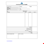 Sample Construction Invoice Template example document template 
