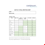 Monthly Payroll example document template