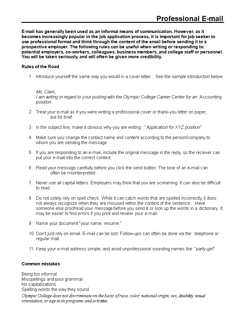 Professional Email Template professional-email-template