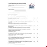 Landlord Reference Letter for Tenant Applicant & Household Member - Please Use example document template