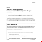 Get a Free Legal Separation Form for Your Domestic Needs | Certified & Registered Family Law Forms example document template