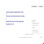 Job Evaluation Application Form Template example document template