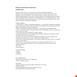 Mortgage Banking Business Analyst Resume example document template